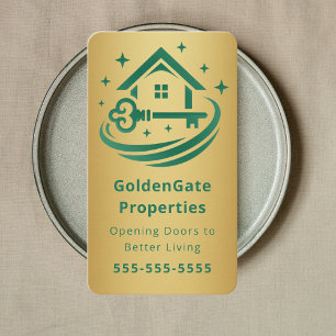 Luxusgrün & Gold Immobilienmakler Realtor Visitenkarte
