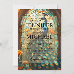 Luxushochzeit: Majestic Peacock Invitations Einladung