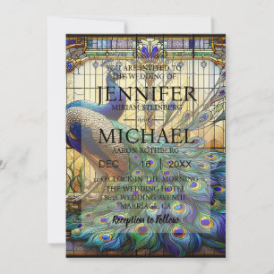 Luxushochzeit: Majestic Peacock Invitations Einladung