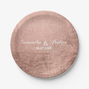 LuxusImitat-Rosen-Goldblatthochzeit Pappteller