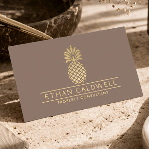 Luxusimmobilienberater Gold Pineapple Taupe Visitenkarte