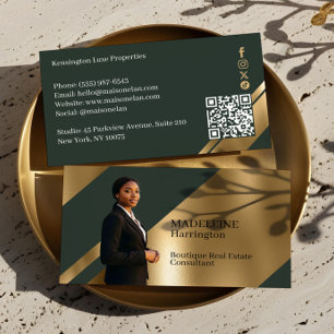 Luxusimmobilienmakler Green & Gold Luxe Foto Visitenkarte