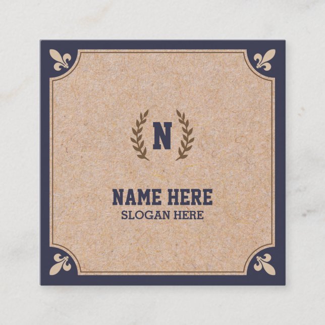 Luxuskraftpapier DRUCKmarine-Quadrat-Visitenkarte Quadratische Visitenkarte (Vorderseite)