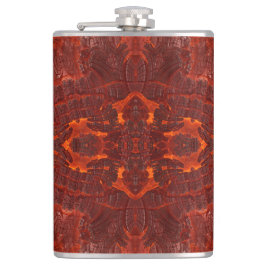 Luxusleder Texturierte goldenbraune Muster Flachmann