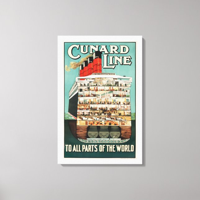 Luxusliner-Poster der Cunard-Seeschifffahrt, Leinwanddruck (Vorderseite)
