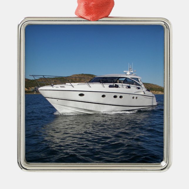 LuxusMotorboot Ornament Aus Metall (Vorne)