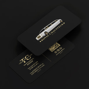 Luxusprivatchauffeur Weiße Limousine Visitenkarte