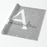 Luxussilber-Glitzer und Sparkle-Monogramm Geschenkpapier<br><div class="desc">Luxuriöse Silver Imitats Glitzer und sparkle Elegant Geschenkpapier. Dieses Geschenkpapier kann so angepasst werden,  dass es Ihren Anfangs- und Vornamen für ein Geschenkpaket für eine Girl's Baby Duwer,  Brautparty,  Junggeselinnen-Abschied oder Girl's Birthday Party enthält.</div>