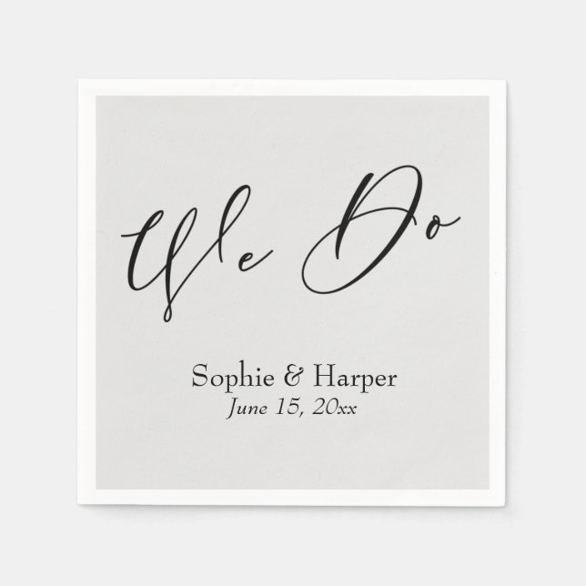 Luxusskript Einfache Typografie We Do Gray Serviette (Vorderseite)
