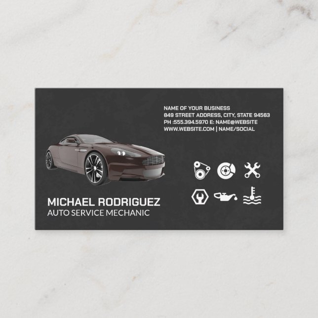 Luxussportwagen | Auto Services Business Card Visitenkarte (Vorderseite)