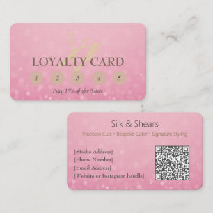 Luxusstudio   Rosa Glitzer- und Goldlogos Treuekarte