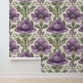 Luxustextur von Damaske viola blüten Tapete