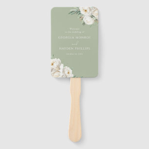 Luxusweißes Blumenhochzeitsprogramm Premium Sage Fächer