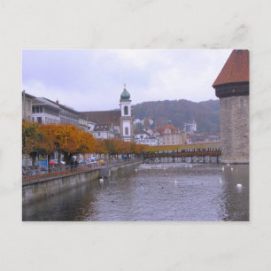 Luzern Altstadt - Mühlbrücke und Jesuitenkirche Postkarte