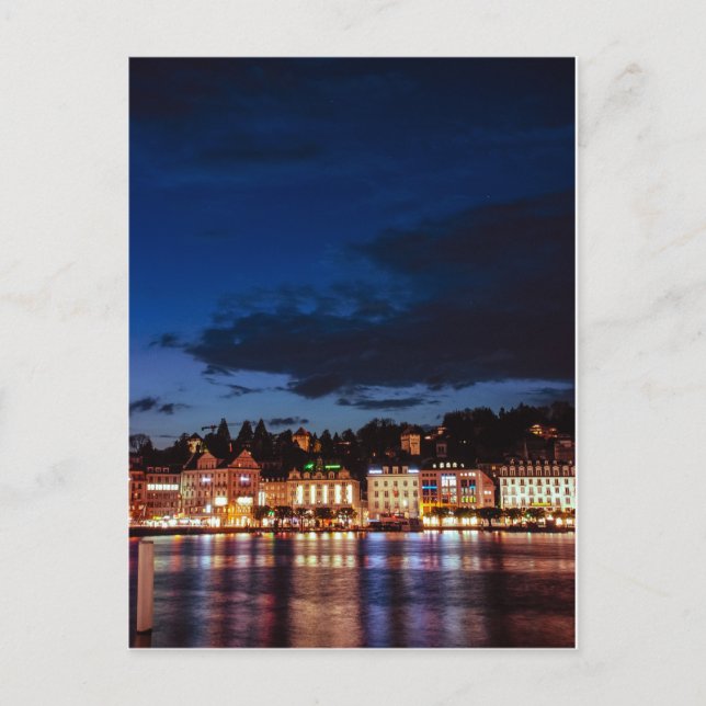 Luzern bei Nacht Postkarte (Vorderseite)