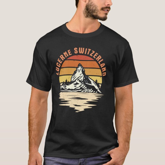Luzern Schweiz Attraction Swiss Mountain Swi T-Shirt (Vorderseite)