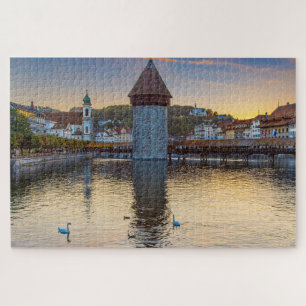 Luzern, Schweiz bei Dämmerung Puzzle
