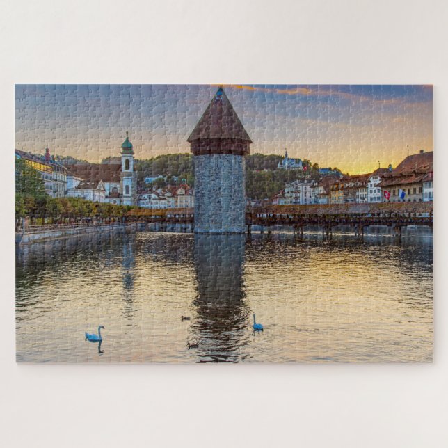 Luzern, Schweiz bei Dämmerung Puzzle (Horizontal)