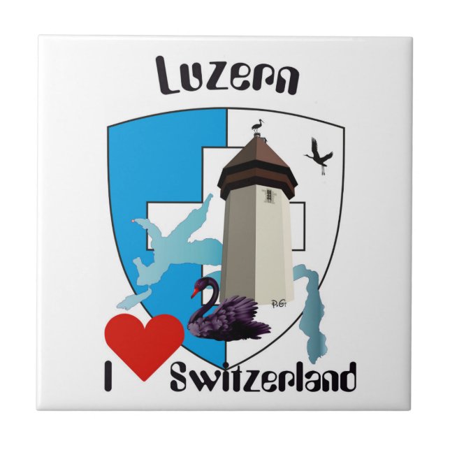 Luzern Schweiz Fliese (Vorderseite)