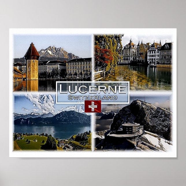 Luzern - Schweiz - Mosaik - Poster (Vorne)