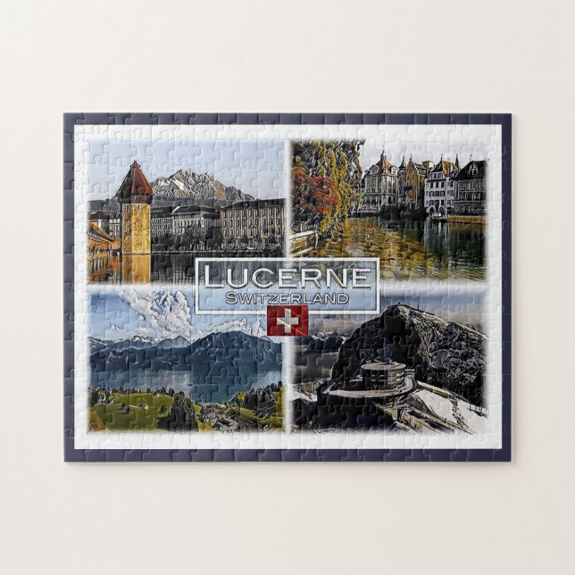 Luzern - Schweiz - Mosaik - Puzzle (Horizontal)