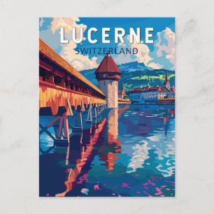 Luzern Schweiz Reise Kunst Vintage Postkarte