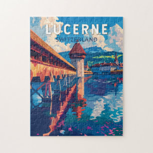 Luzern Schweiz Reise Kunst Vintage Puzzle