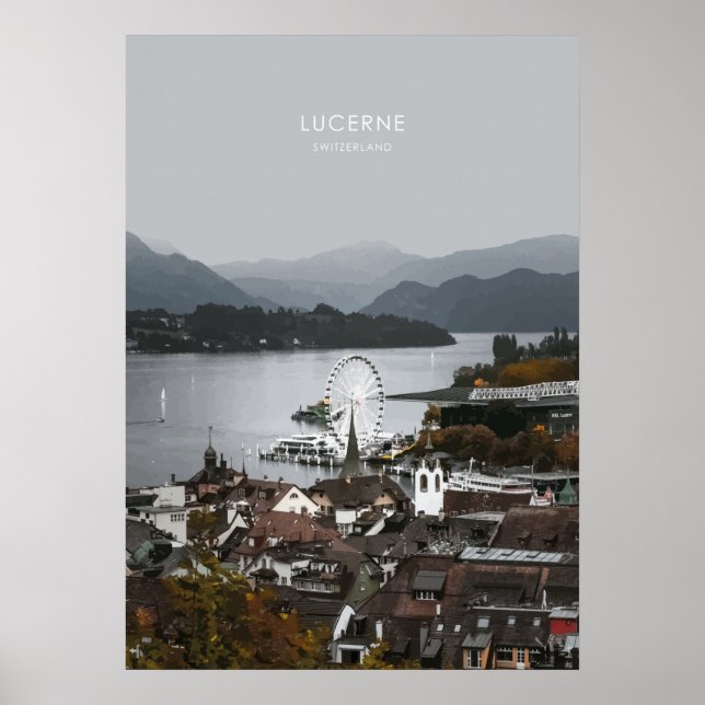 Luzern, Schweiz Reiseraum Poster (Vorne)