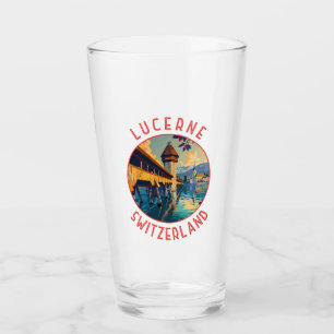 Luzern Schweiz Retro Distressed Circle Glas