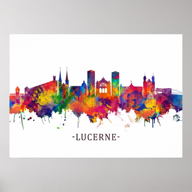 Luzern Schweiz Skyline Poster (Vorne)