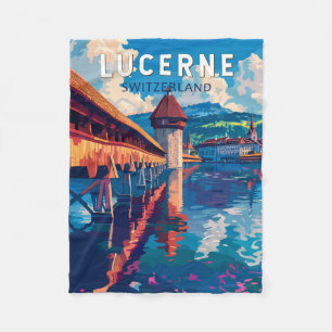 Luzern Schweiz Tourismus Vintag Fleecedecke