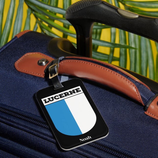 Luzern, Schweiz | Wappenkleidung der Schweizer Kan Gepäckanhänger (Vorderseite Insitu 1)