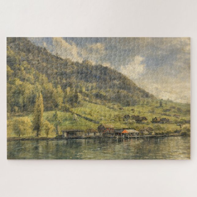 Luzern Schweizer Alpen Chalets Kunstpuzzle Puzzle (Horizontal)