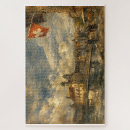 Luzern Schweizer Flagge & Jesuitenkirche Art Puzzl Puzzle