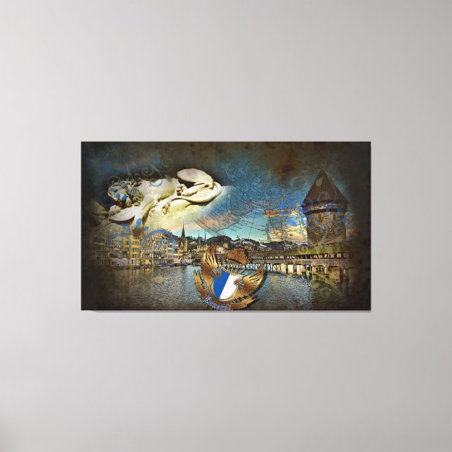 LUZERN Vintag Grunge - Leinwand (Vorderseite)
