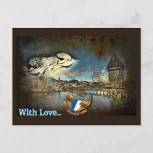 LUZERN Vintager Grunge - Postkarte