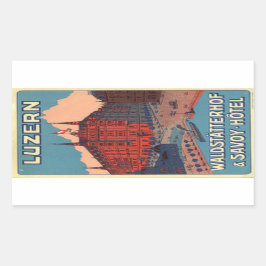 Luzern Waldtatterhof und Savoyhotel Rechteckiger Aufkleber