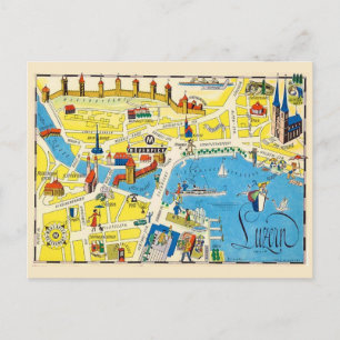 Luzerne Schweiz Städtische Badeanstalt Postkarte