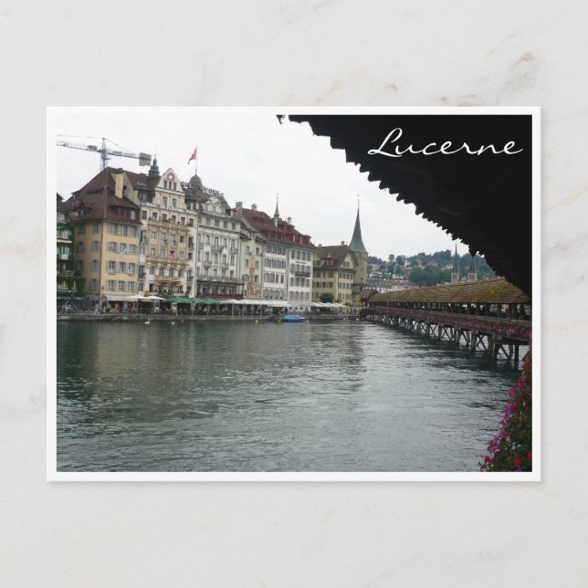 Luzerner Brückenansicht Postkarte (Vorderseite)