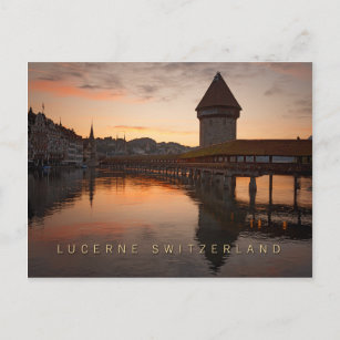 Luzerner Schweiz am frühen Morgen Postkarte