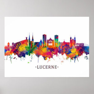 Luzerner Schweiz Skyline Poster