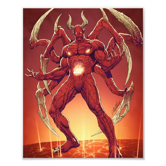 Luzifer der Teufel, der Prinz der Finsternis, Sata Fotodruck (Vorne)