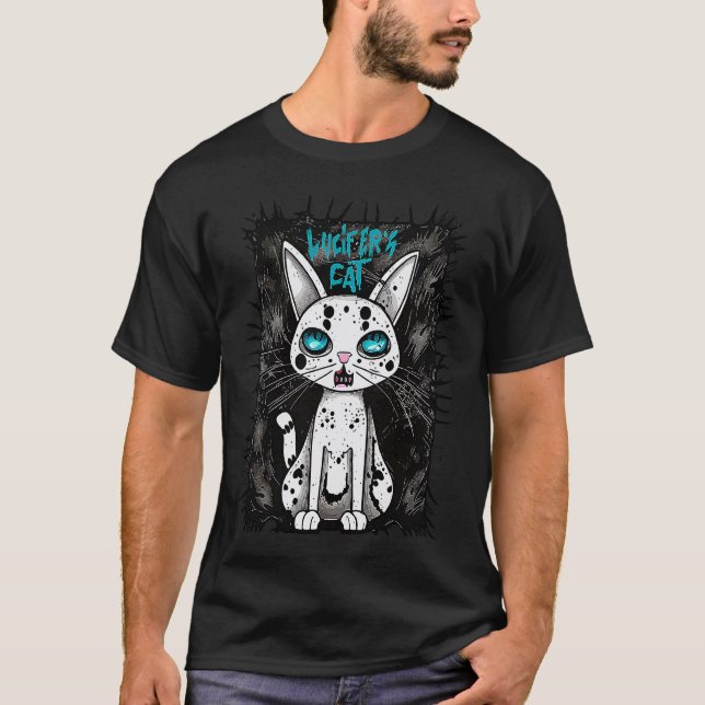 Luzifer Katze Satan Kätzchen T-Shirt (Vorderseite)