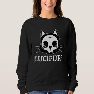 Luzifer Okkult Satanische Katze Lucipurr Antichris Sweatshirt