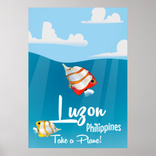 Luzon, Philippinen Cartoon Reiseplakat Poster