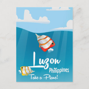 Luzon, Philippinen Cartoon Reiseplakat Postkarte