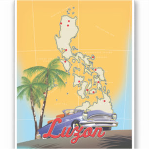 Luzon Philippinen Reiseplakat Aufkleber
