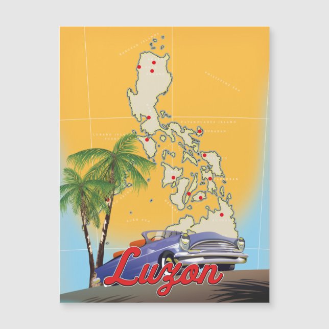 Luzon Philippines Reiseposter Magnetkarte (Vorderseite)