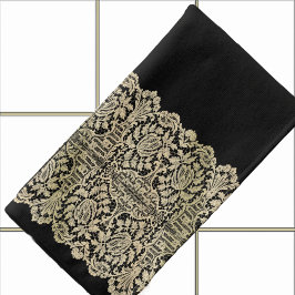 Luzuric Gold Lace auf Black Bath Towel Set