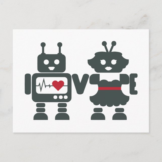 LV - Roboter - Liebe Postkarte (Vorderseite)